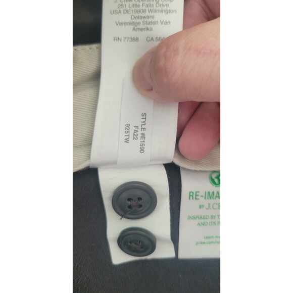 J. Crew 770 Straight Chino Pants Gray Mens Size 36x30 (Actual 38x29) - Picture 8 of 9